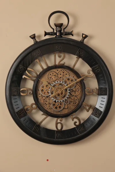 Ornate Black Round Wall Clock