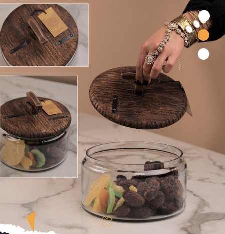 Africano-12 Africano-16 مضيفة زجاجية مع غطى خشبي