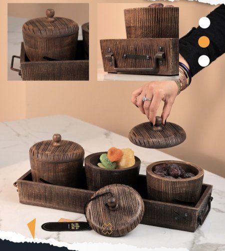 Africano-9 طقم صينيه مع علب تقديم