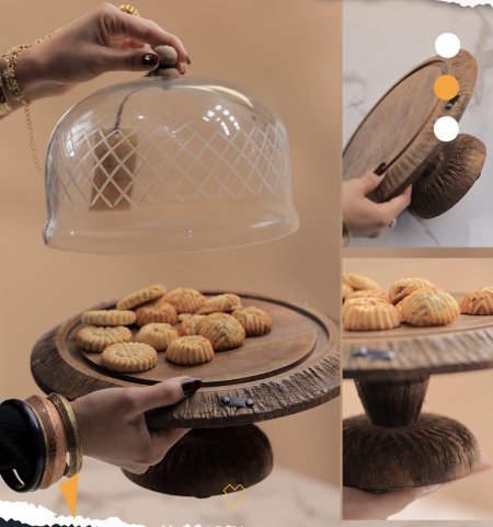 Africano-2 مضيفة خشبيه مع غطا زجاجي