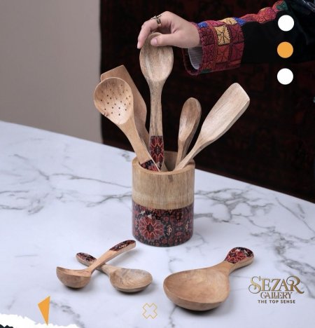 AFGANI 3  طقم مغارف خشبيه