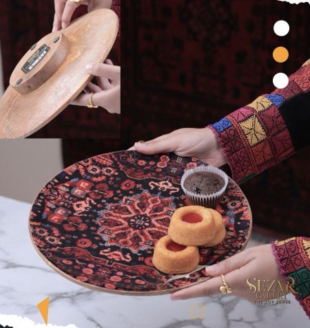 AFGANI 6 صحن تقديم وضيافة مع قاعده