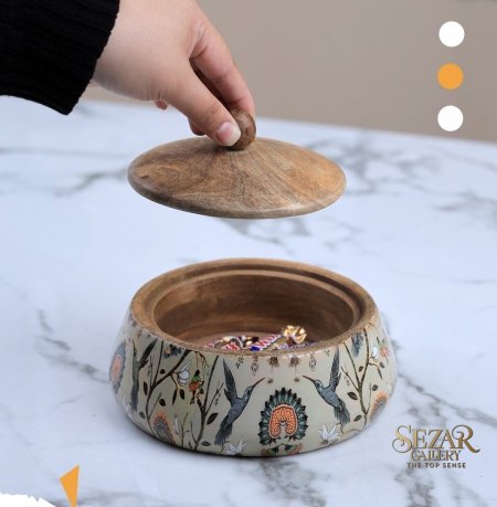 HODU 15 مضيفة مع غطى خشبي حجم صغير