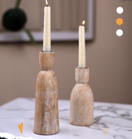 DE-294 شمعدان خشب ثنائي
