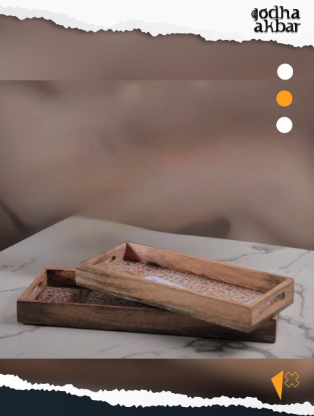 طقم صواني خشبي ثنائي Rahaf 18