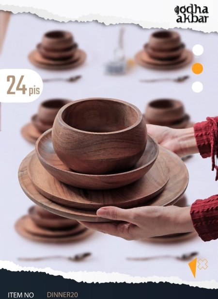 طقم صحون سفرة كامل 24 قطعة DINNER20