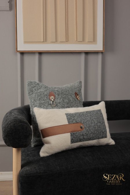 طقم المربعة الرمادي مع المستطيل