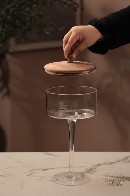 مضيفة زجاجيه مع قاعدة طويله 5720-13