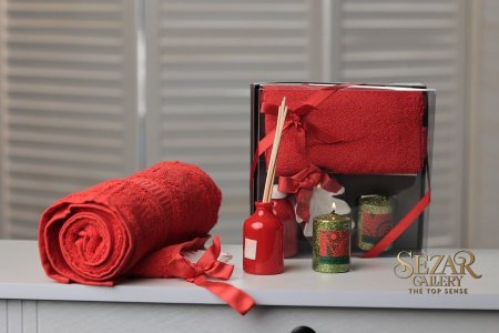 SETHOFY-12 بكج منشفه مع شمع وعلبة ريحة