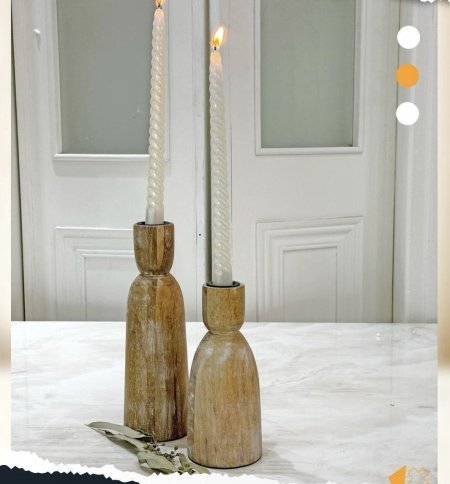 DE-294 شمعدان خشب ثنائي