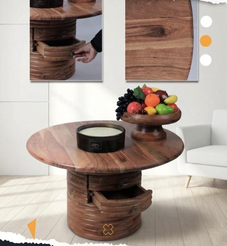 Sila-12 acacia wood طاولة وسط