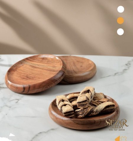 Sila-29 acacia wood صحن كعك وتقديم